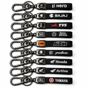 Leather keychains with vehicle logos