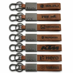 Leather keychains - Brown with vehicle logos