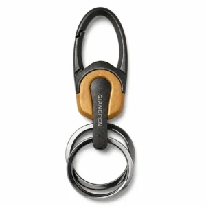 Black Gold Zinc Alloy Hook Keychain with Double Key Ring