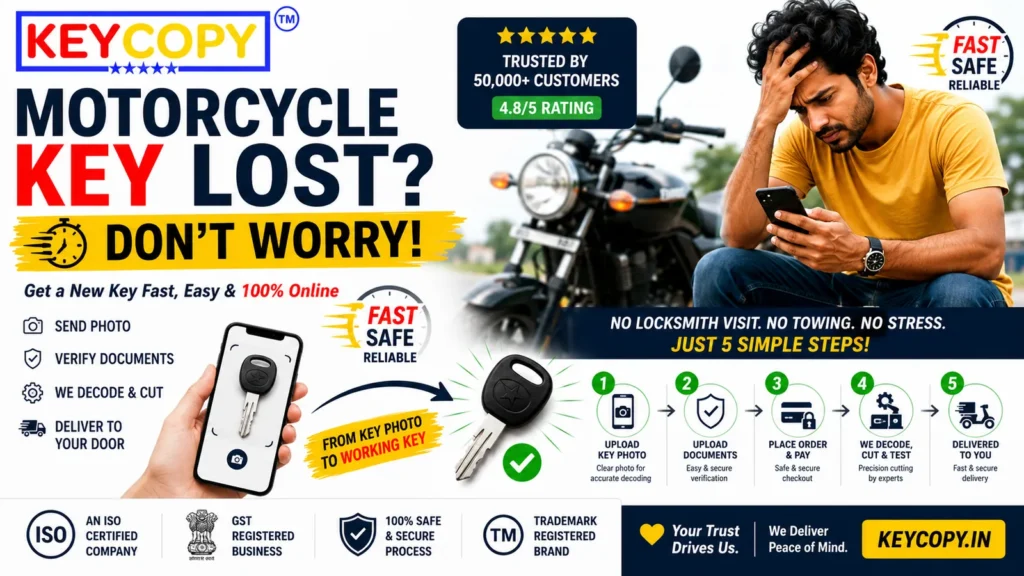 Motorcycle key replacement online in India
